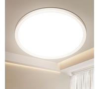 Swoieltr Bathroom LED Ceiling Light, 4000K Neutral White Ø22.3CM 18W Round Modern Flush Ceiling Lights IP44 Waterproof Close-to-Ceiling Light for Off