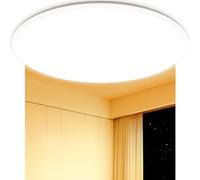 Swoieltr LED Flush Ceiling Light, 2800LM 24W 3000K UFO Design Bathroom Light IP54 Waterproof Ultra Thin for Bedroom Living Room Indoor Home Lighting, Ø30cm Warm