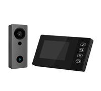 Swokely 2.4G Wireless Video Doorbell Camera with Display Screen 4.3 Inch IPS Screen Video Door Phone Camera Kits Night Viewing 2-Way Intercom for Villa Home Office Apartment (Black)