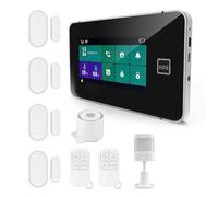 Swokely 2G/WiFi GSM Tuya Wireless Home Alarm System 4.3-inch Full Touch Screen Alarm Panel SOS Anti-theft Alarm Temperature and Humidity Wireless Alarm System for Home Security