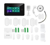 Swokely 2G WiFi TY Wireless Home Alarm System 4.3-inch Full Touch Screen Alarm Panel with Fingerprint Unlocking SOS Anti-theft Alarm Temperature and Humidity Wireless Alarm System for Home Security