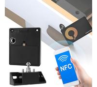 Swokely Smart Cabinet Lock App Unlock Universal DIY Keyless Cabinet Lock Electronic Induction Lock for Wooden Chest Drawer Cupboard black