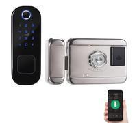Swokely Smart Fingerprint Door Lock for Front Door Electronic Keyless Keypad Entry Door Lock with 6 Ways Unlock 110 Groups Fingerprint and 400 Groups Password Storage APP Control BT Safety Lock