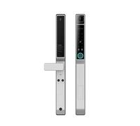 Swokely Smart Lock 2.4Ghz WiFi Keyless Entry Door Lock Handle Aluminum Biometric Door TY App for 40-120mm Thickness Office Home Bedroom Door (Black)