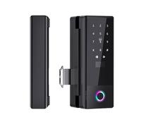 Swokely Smart Lock Glass Door Lock WiFi Remote Unlocking TY APP Fingerprint Password IC Card Mechanical Key Unlocking Methods Door Lock Interchangeable Lock Body Direction for 10-12mm Thickness