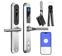 Swokely TY WiFi Smart Lock with Camera Keyless Entry Door Lock Handle Waterproof Stainless Steel Narrow Edge Biometric Door Lock App 5 Unlocking Methods for 40-120mm Thickness Office Home BedroomDoor