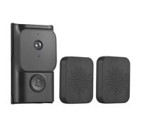 Swokely WiFi Smart Doorbell Ring Door Camera with 2 Dingdong Chime TY App Control Infrared Night Viewing Rechargeable Video Intercom Doorbell 2-Way Audio for Villa Home Office Apartment Door Use