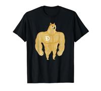 Swole Doge Shiba Workout Funny Dogecoin Crypto Buff Dog Meme Value Graphic T-Shirt, Men, Black, L