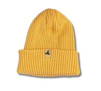 Swole Panda 100% Cotton Ribbed Mustard Yellow Beanie Hat Stretch Fit