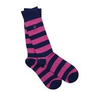Swole Panda Bamboo Socks Comfort Cuff UK7-11 - Pink Striped