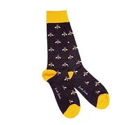 SWOLE PANDA Bamboo Socks UK 12-15 - Bumble Bee Mens Socks Navy Blue Extra Large