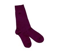 Swole Panda Bamboo Socks UK 7-11 - Deep Purple Ribbed Mens Socks