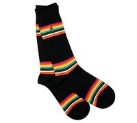 Swole Panda Bamboo Socks UK7-11 - Black Bold Striped Mens Socks
