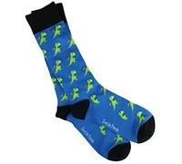 Swole Panda Bamboo Socks UK7-11 - Blue T-Rex Dinosaur Mens Socks