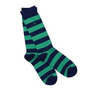 Swole Panda Lime Green Striped Bamboo Socks - UK 7-11