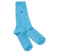 Swole Panda Bamboo Socks UK7-11 - Sky Blue Ribbed