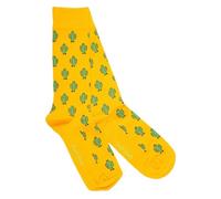 Swole Panda Cactus Yellow Bamboo Socks, UK 4-7, 75% Viscose