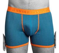 Swole Panda Fitted Boxer Shorts Blue Herringbone - Medium