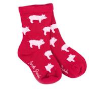 SWOLE PANDA Kids Bamboo Crew Socks - Pig Design 7-9 Years Size UK 12-3 Kids | Soft bamboo-blend socks with seamless toe and reinforced heel/toe for active kids.