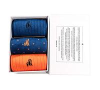 SWOLE PANDA | Luxury Bamboo Socks for Men, Orange & Blue, 3 Pack, Size 7-11