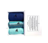 SWOLE PANDA | Luxury Super Soft Bamboo Socks For Men, Summer Blues, 3 Pack Gift Box, Size 7-11