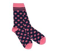 Swole Panda Navy And Pink Polka Dot Bamboo Socks - UK 4-7