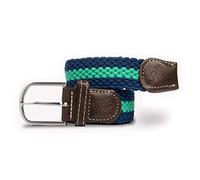 Swole Panda Recycled Woven Adjustable Belt Large - Blue & Green Stripe