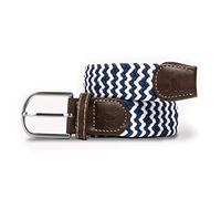 Swole Panda Recycled Woven Adjustable Belt Large - Navy & White Zigzag