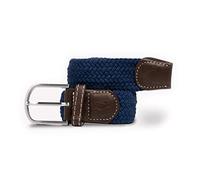 SWOLE PANDA Recycled Woven Weave Belt - Premium Elastic Stretch Belt for Men & Women - Adjustable No-Hole Sustainable Design for Comfort Fit | Navy