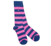 Swole Panda Rich Pink Striped Bamboo Socks (comfort Cuff) - UK 7-11