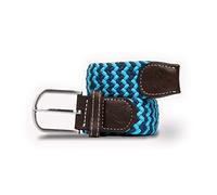 SWOLE PANDA SWOLE PANDA Unisex Recycled Woven Belt, Elastic Belt for Men and Women, Belt Buckle Stretch Woven Belt - Sky Blue Zigzag