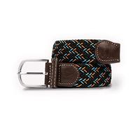 SWOLE PANDA Unisex Recycled Woven Belt, Elastic Belt for Men and Women, Belt Buckle Stretch Woven Belt - Black/Red & Blue Dot