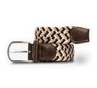 Swole Panda Woven Belt - Navy / Beige Zigzag - L (36-42" / 91-107cm)