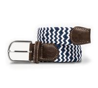 Swole Panda Recycled Woven Adjustable Belt Medium - Navy & White Zigzag