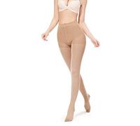 SWOLF Compression Pantyhose Women Men, Closed Toe 20-30 mmHg Graduated Firm Support Compression Stockings Hose - Waist High Edema Moderate Varicose Veins Medical Compression Tights (Beige, Medium)