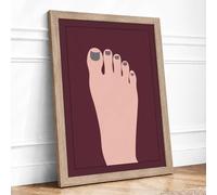 Swollen Foot Study Minimalist Framed Wall Art Print A3 (42×29.7cm) Oak, Wall Decor for Living Room, Bedroom, Office & Home, Ready to Hang, Art Gift