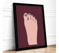 Swollen Foot Study Minimalist Framed Wall Art Print A4 (29.7×21cm) Black, Wall Decor for Living Room, Bedroom, Office & Home, Ready to Hang, Art Gift