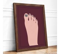 Swollen Foot Study Minimalist Framed Wall Art Print A4 (29.7×21cm) Walnut, Wall Decor for Living Room, Bedroom, Office & Home, Ready to Hang, Art Gift