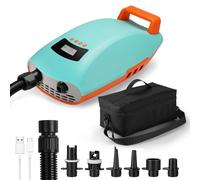 Swonder Seawolf Paddle Board Pump w/ 10000mAh Battery Powered, 30% Faster 20 PSI SUP Electric Air Pump w/Dual Cylinders, Dual Stage, Active Cooling System for Inflatable Paddleboard, Kayak