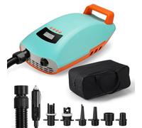 Swonder SUP Pump, Seawolf 20 PSI High Pressure Air Pump, 30% Faster Inflator with Intelligent Two-Stage and Automatic Shut-Off for SUP Kayaks, Tents, Tow Hose (Cyan/Mandarin)