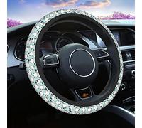 Swono Automotive Steering Wheel Covers Penguins Cute Funny Cute Cartoon Penguins Blue Neoprene Car Wrap Cover Stretch-On Fabric Breathable Universal 15 Inch for Women Men