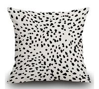 Swono Dalmatian Spots Cotton Linen Square Throw Waist Pillow Case Decorative Cushion Cover Pillowcase Sofa 18"x 18"