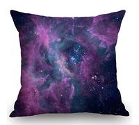 Swono Galaxy Nebula Decorative Cotton Linen Throw Waist Pillow Case Cushion Cover Pillowcase 18x18 Inches