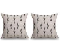 Swono Ikat Chevron Decorations Pillow Cover Boho Farmhouse Decor Throw Pillow Cases Cushion Cover 18 x 18 Inch Home Decoration (Pack of 2)