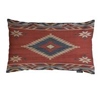 Swono Vintage Southwest Native American Throw Pillow Cover Red Indian Aztec Navajo Cotton Linen Decorative Rectangular Pillowcase for Sofa and Bed Couch 12"X20"