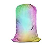 Swono Watercolor Rainbow Extra Large Huge Heavy Duty Oxford Cloth Laundry Storage Bag with Drawstring Closure, Clouds Beautiful Dye Gradient Art Laundry Bag, Machine Washable, Colorful