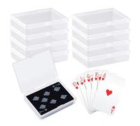 SWoob Playing Card Box 16 Pieces Small Plastic Playing Card Boxes 92x66x21mm Transparent Playing Card Case Storage Box Card Holder Suitable for Poker Game Cards