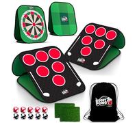 SWOOC Games® - Bogey Pong™ | 3-in-1 Backyard Golf Pong Game Set with Darts & Tic Tac Toe | Remove Discs for Beer Pong Style Gameplay | Yard Golf Chipping Game | Lawn Games for Adults Outdoor/Indoor