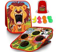 Swooc Games - Safari Sling™ | 2-in-1 Bean Bag Toss Game for Kids | 5-Second Setup Kids Cornhole Game Set | Outdoor Toddler Activities | Backyard Party Games | Corn Hole Set Toddler Bean Bag Toss