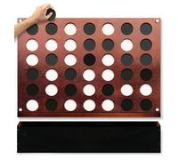 SWOOC Games - Wall Mounted Giant 4 in A Row - 60% Quieter - Jumbo Size Wall Games - Game Room Games - Game Room Wall Decor - Game Room Accessories and Decor - Basement Decor - Garage & Basement Games